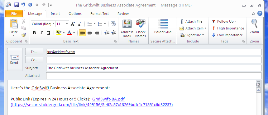 Outlook Add-In Action Shot